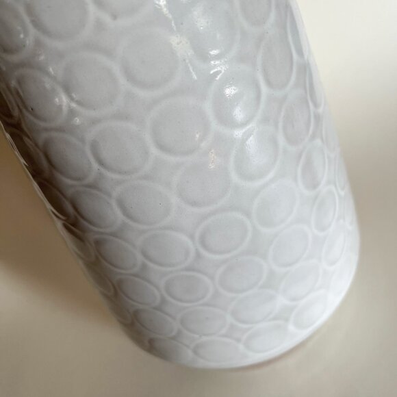 Crate & Barrel Tall White Dot Circle Small Neck Geometric Vase 13" - Picture 7 of 12